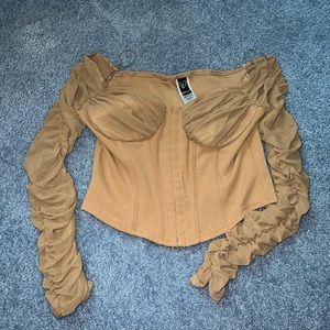Off the shoulder long sleeve top